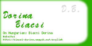 dorina biacsi business card